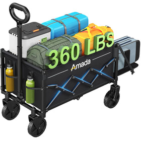 AMADA Small Wagon Cart front view showing foldable design for easy transport