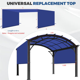 Amadecohome blue pergola shade cover draped over posts for shelter
