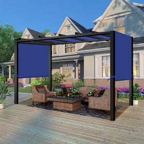 Amadecohome waterproof gazebo canopy blue top keeps rain out