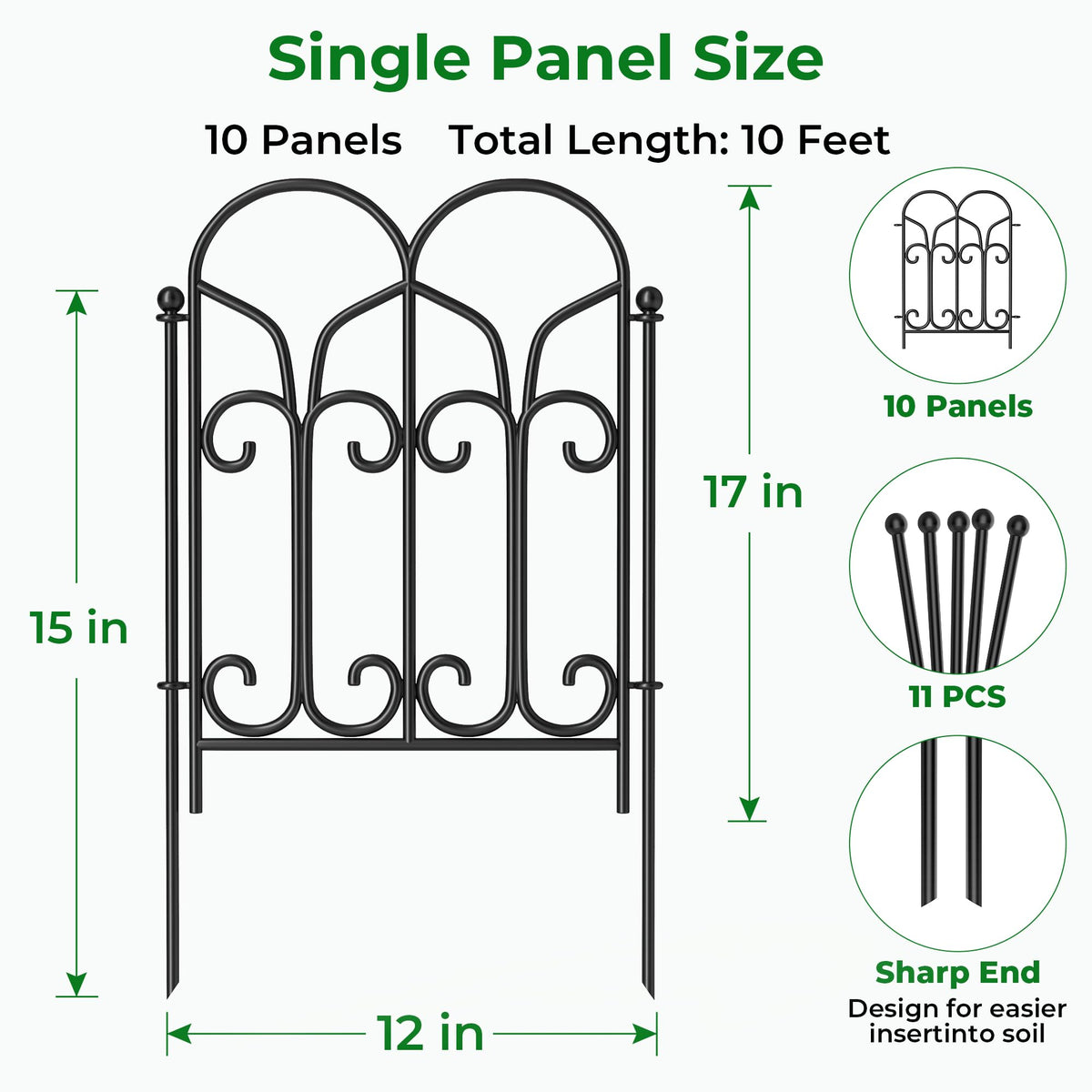 AMAGABELI 10ft fence panels demonstrate extended length and modular setup for versatile layouts