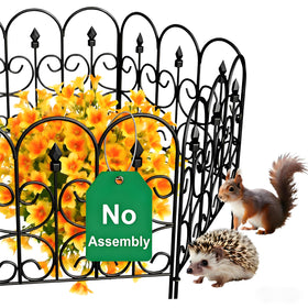 AMAGABELI 5-panel black garden fence panels define borders and protect beds