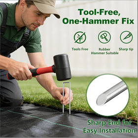 AMAGABELI 6-inch stakes close-up highlights galvanized coating and heft.