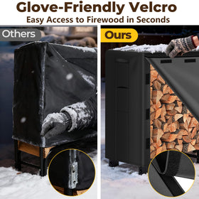 AMAGABELI cover with ventilation open vents for dry logs.
