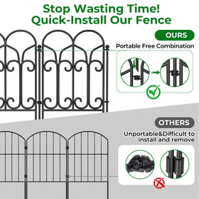 AMAGABELI easy-install no-dig fence with spiked feet enables quick, tool-free setup