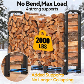 AMAGABELI firewood rack cover durability highlights weatherproof protection for year-round storage.