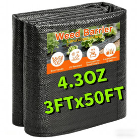 AMAGABELI GARDEN 3ft x 50ft weed barrier fabric blocks weeds while letting water through.