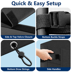 Left-side Velcro opening allows easy access while keeping wood protected
