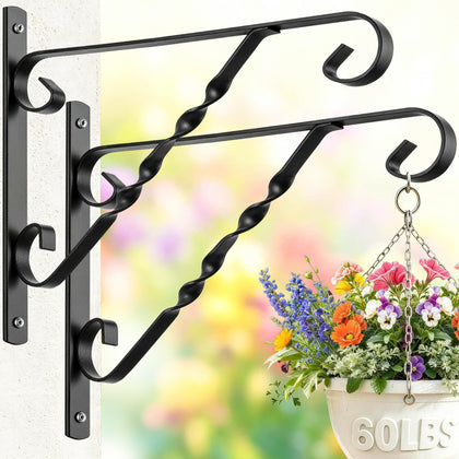 AMAGABELI GARDEN & HOME 12-inch hanging bracket on fence secures pots clearly.