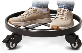 AMAGABELI GARDEN & HOME 16-inch metal plant caddy with wheels supports large pots indoors.