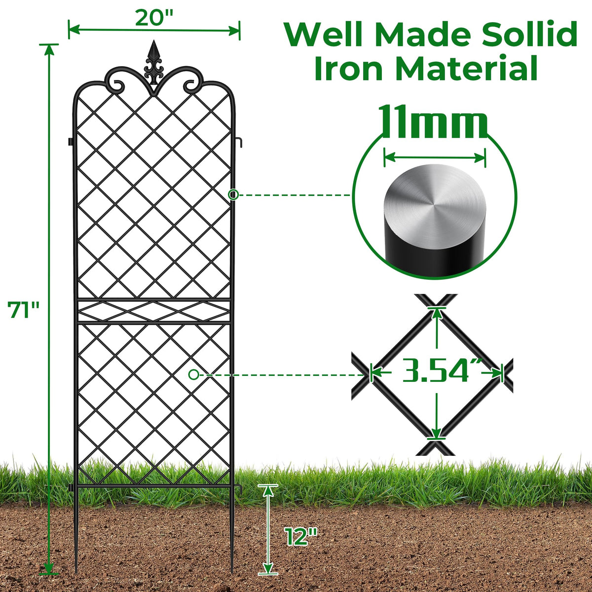 Amagabeli Garden & Home tall arch trellis ideal for large pots and climbers.