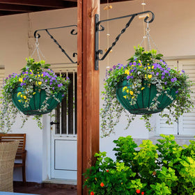 AMAGABELI GARDEN & HOME black finish bracket complements decor and blends with surroundings.