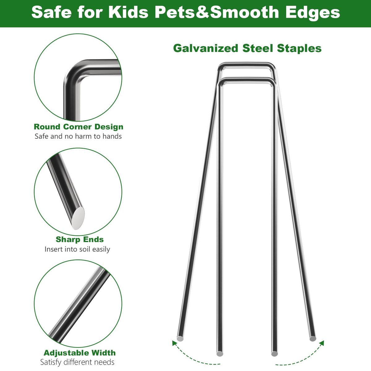 AMAGABELI GARDEN & HOME heavy-duty stake provides strong hold for edging and netting.
