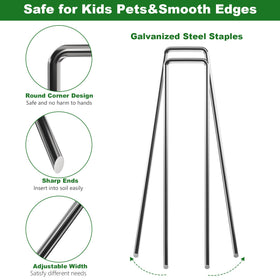 AMAGABELI GARDEN & HOME heavy-duty stake provides strong hold for edging and netting.