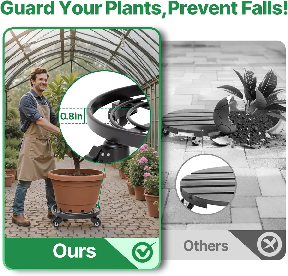 Indoor outdoor plant dolly with wheels from AMAGABELI GARDEN & HOME.