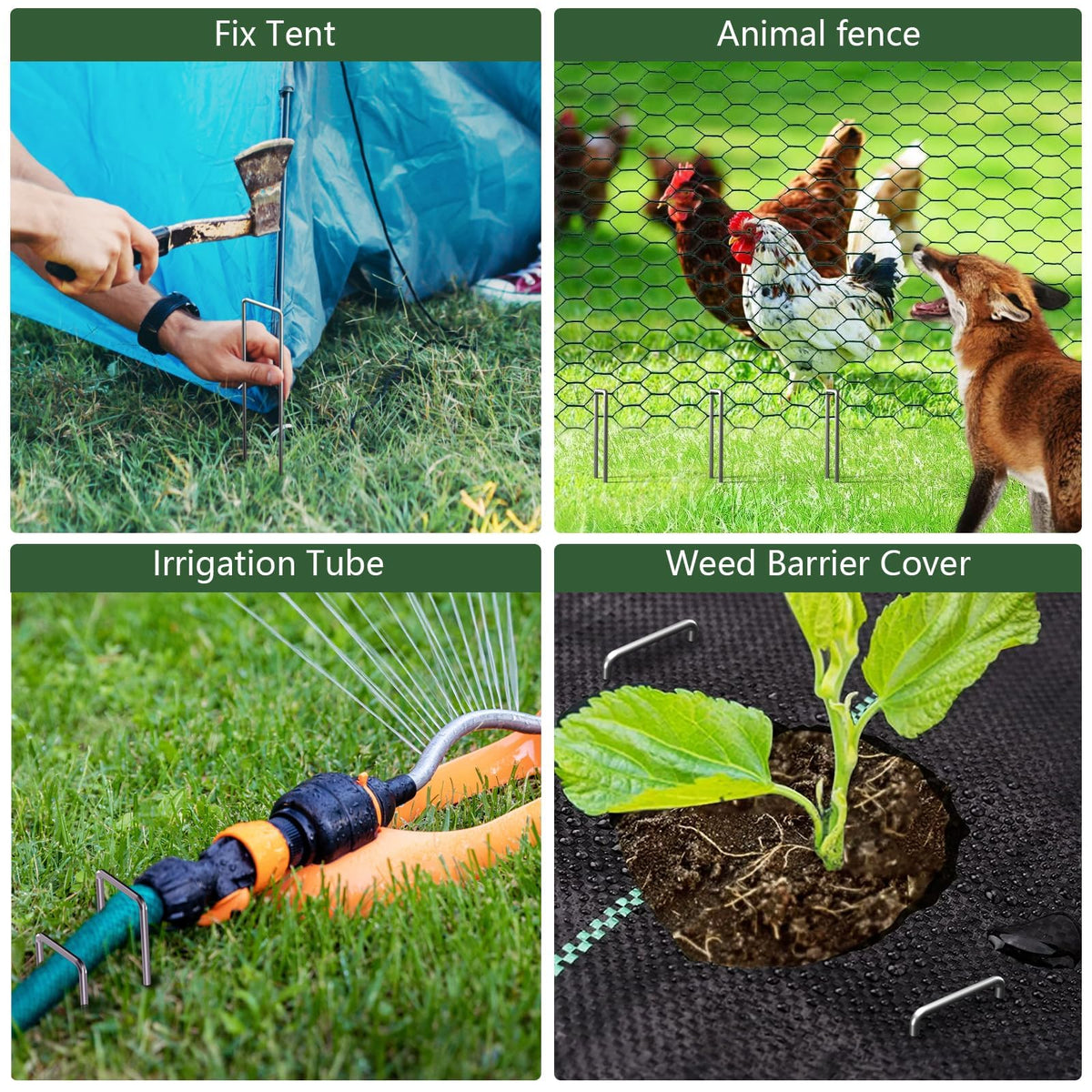 AMAGABELI GARDEN & HOME multi-use stake supports fabric, fencing, and irrigation setups.