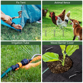 AMAGABELI GARDEN & HOME multi-use stake supports fabric, fencing, and irrigation setups.
