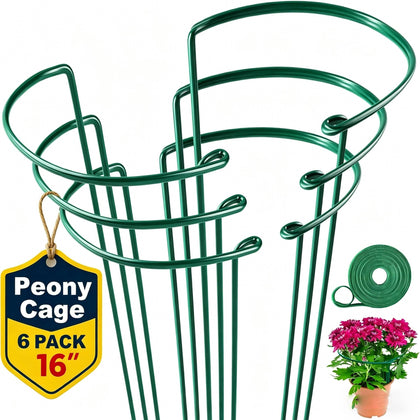 AMAGABELI Garden & Home peony cage stakes with ring-assembly provide sturdy plant support.