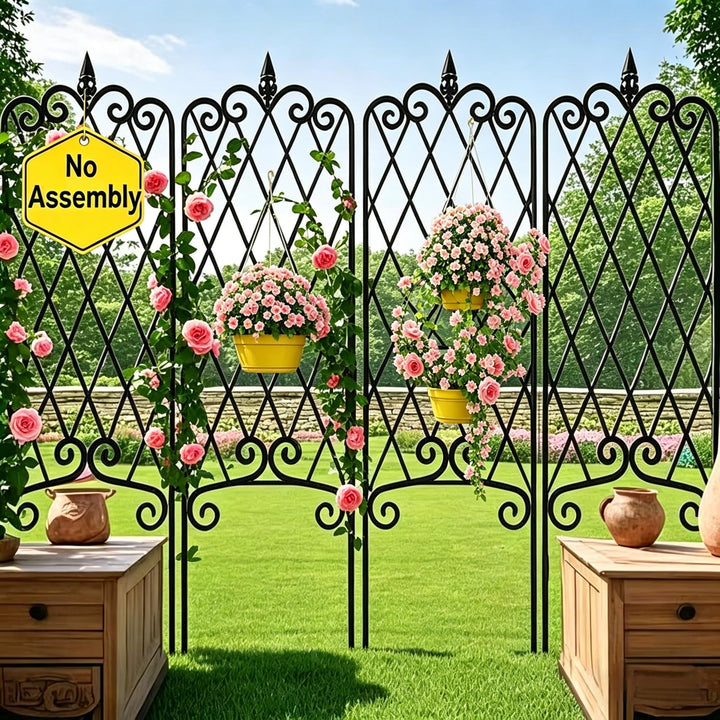 AMAGABELI GARDEN & HOME trellis with scroll design supports climbing plants in small garden spaces