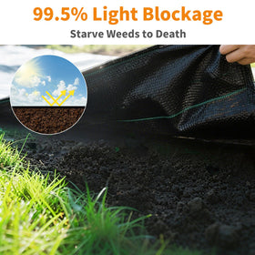 AMAGABELI GARDEN permeable landscape fabric lets water and air reach soil.