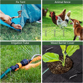 AMAGABELI landscape pins with sharp ends penetrate soil quickly for stability.