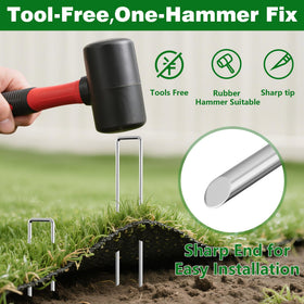 AMAGABELI galvanized steel stakes resist rust for all-season garden use.