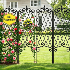 AMAGABELI Garden Trellis 4Pack front view shows durable support for climbing plants.