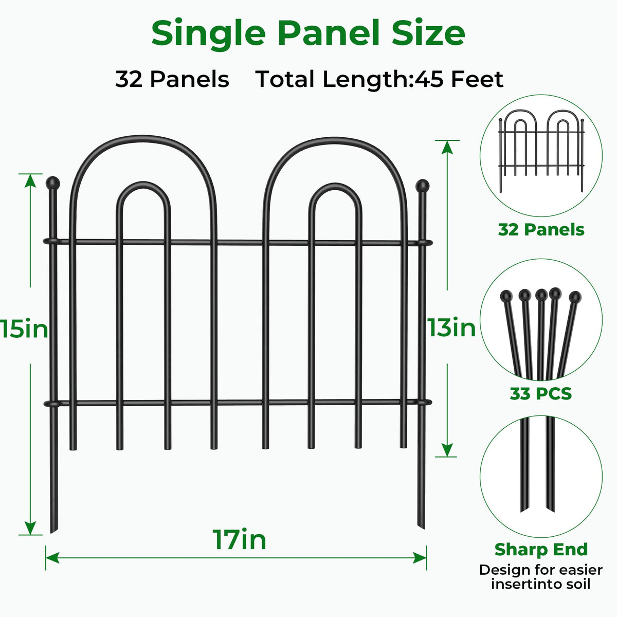 AMAGABELI ground stakes provide sturdy, reusable outdoor fencing setup.