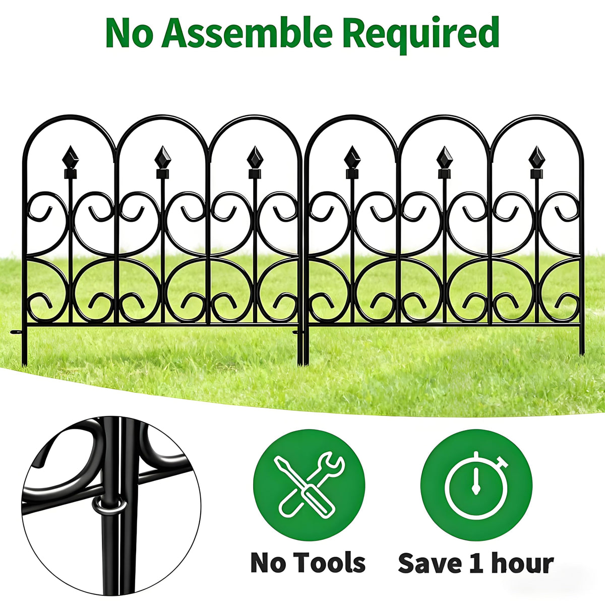 AMAGABELI no dig border fence easy to install and reposition