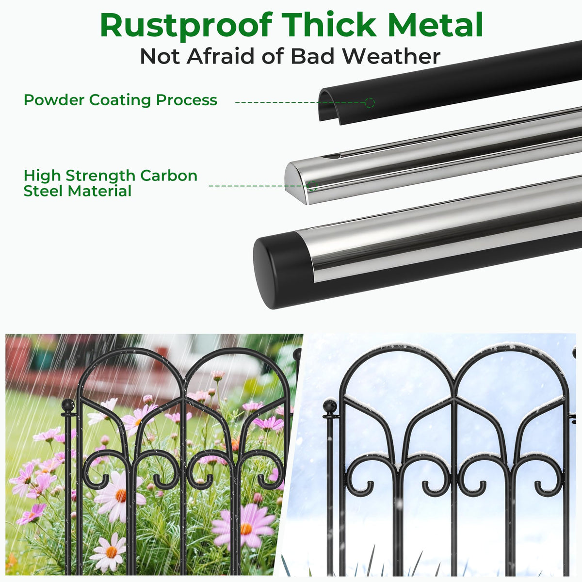 AMAGABELI powder-coated black finish resists weathering and maintains a polished look