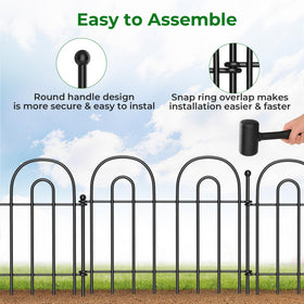 AMAGABELI rustproof black iron fence panels blend with gardens.