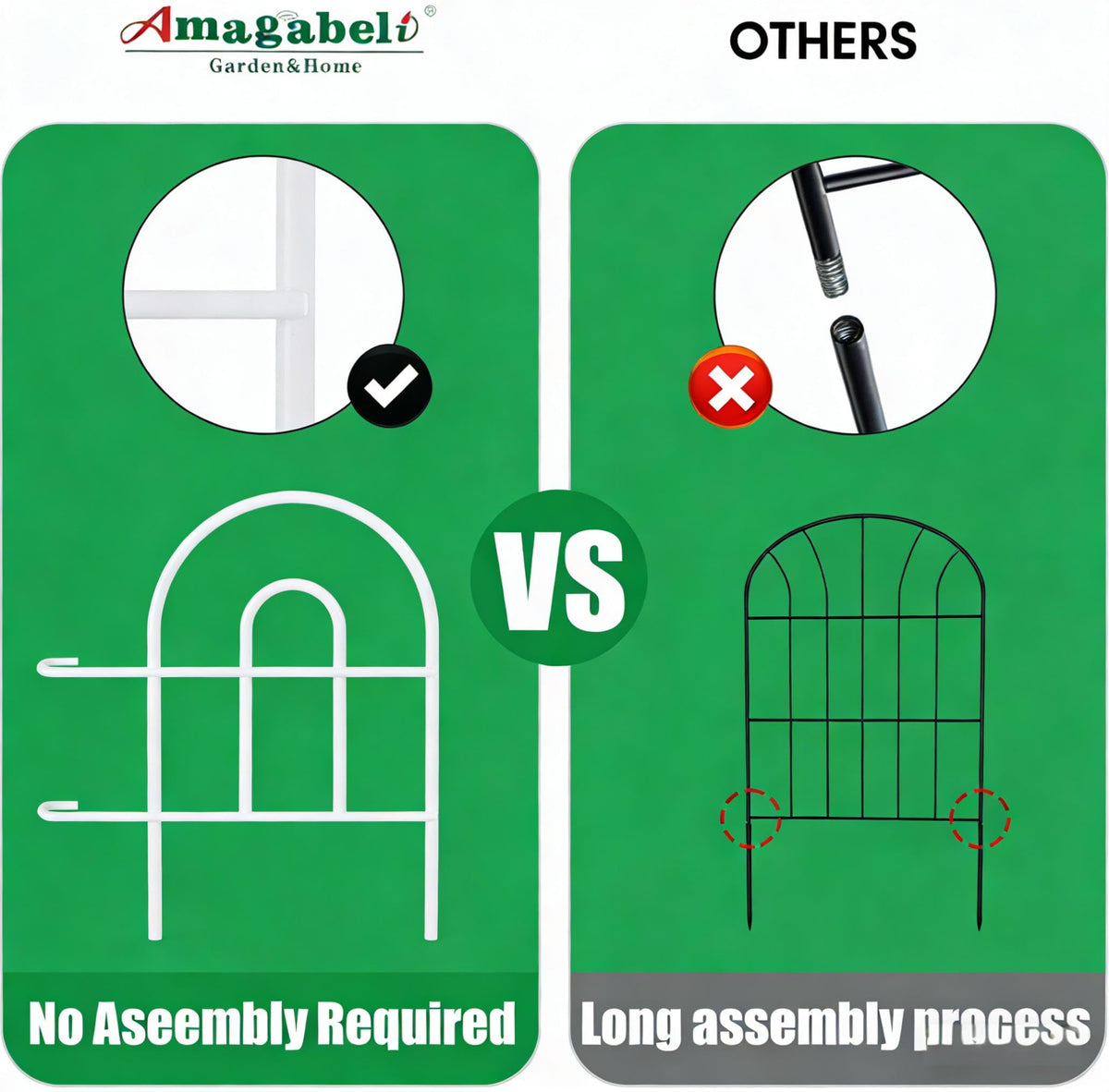 AMAGABELI rustproof white finish fence resists weathering and fading.
