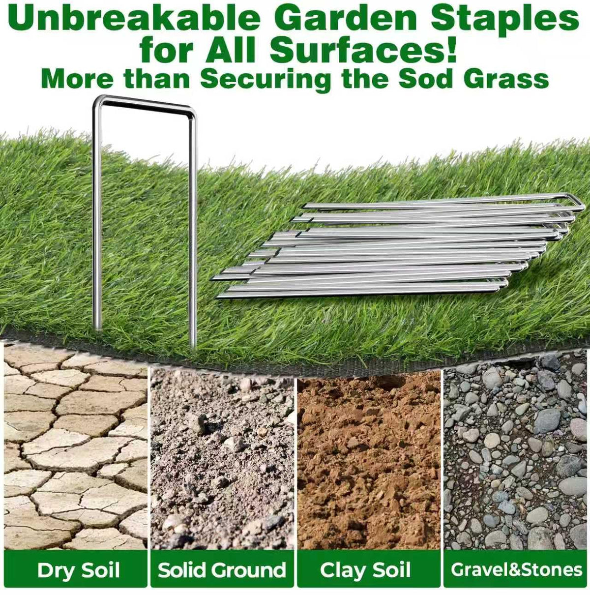 AMAGABELI weed barrier secured with staples stays in place.