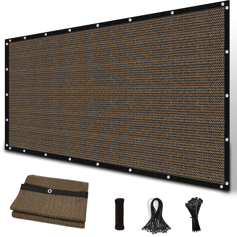 Amagenix 90% shade fabric mocha on a 6x12 cover reduces sun glare.