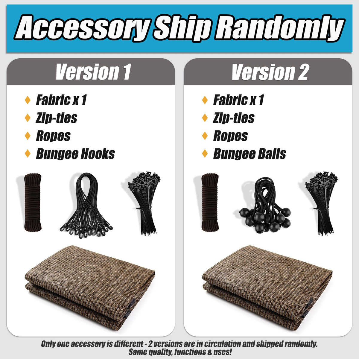 Amagenix easy-install shade cloth kit includes ties and ropes for quick setup.