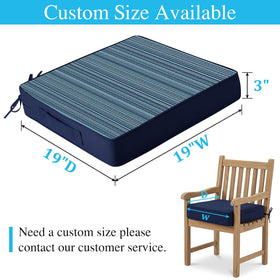 Amagenix chair cushions show reversible solid side for versatile patio styling.