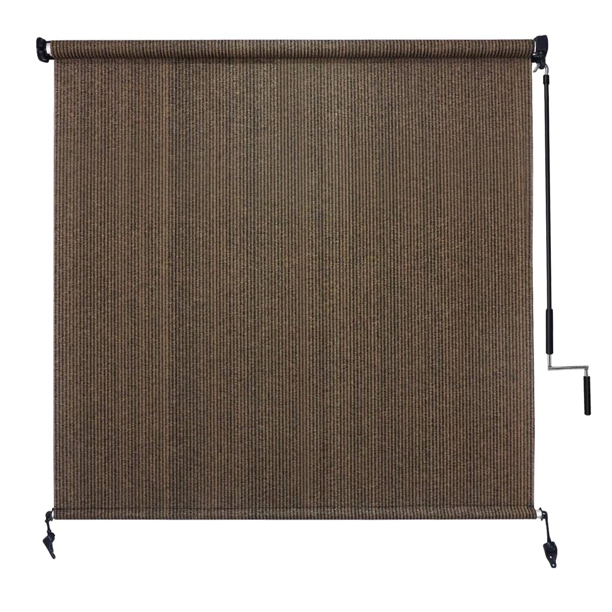 Amagenix outdoor roller shade mocha front view for privacy and sun control