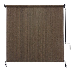 Amagenix outdoor roller shade mocha front view for privacy and sun control