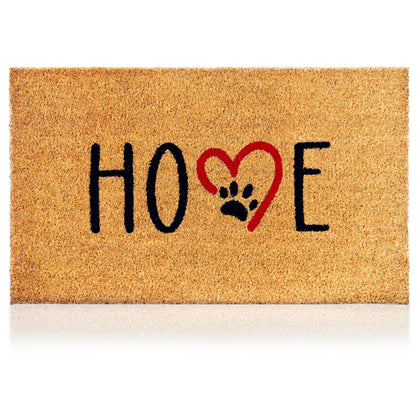 AMARU Dog Footprints 17x29 coir mat greets guests at the entry