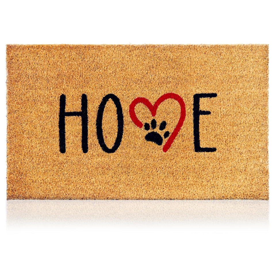 AMARU Dog Footprints 17x29 coir mat greets guests at the entry