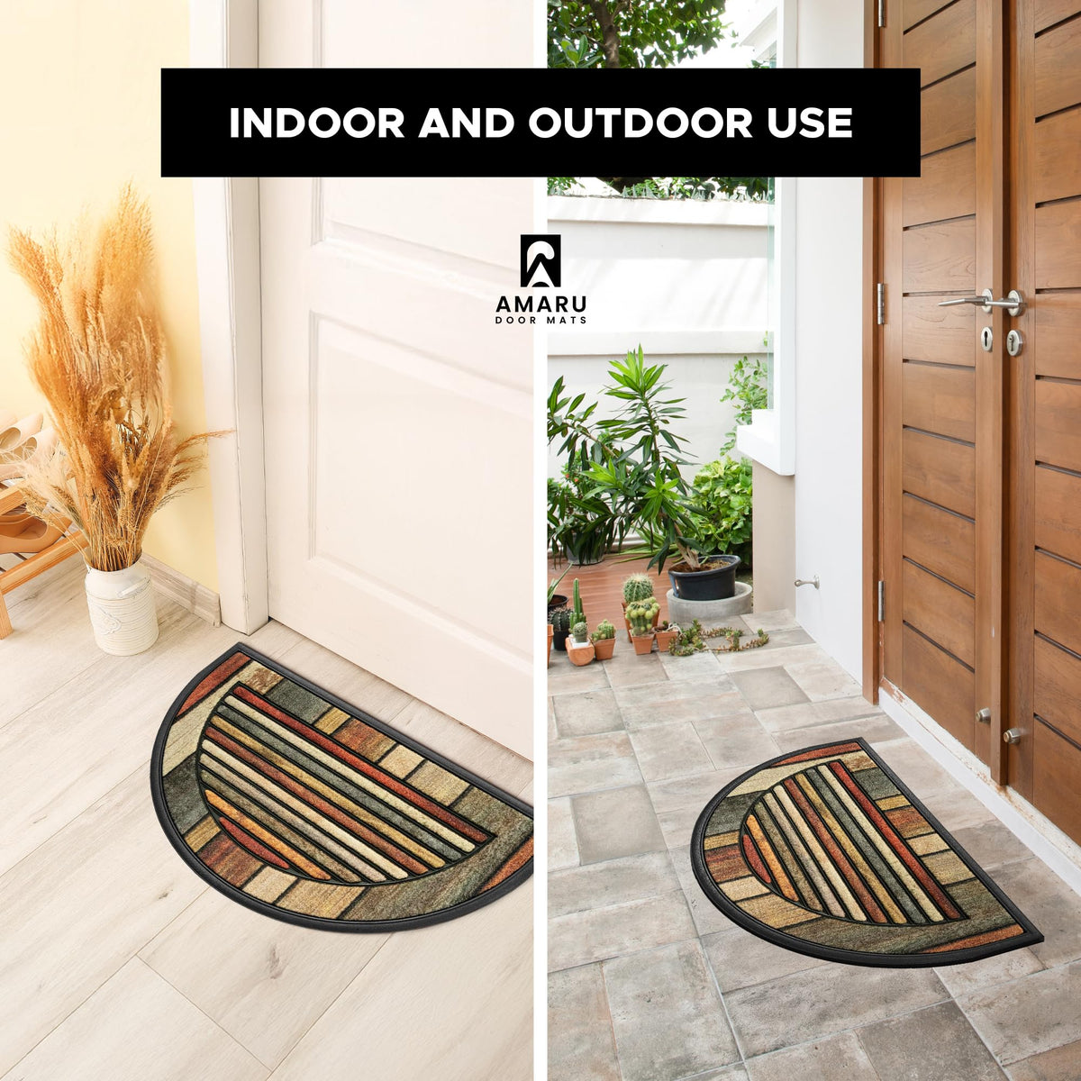 AMARU DOOR MATS coarse nylon fibers resist fading for long-lasting vibrancy