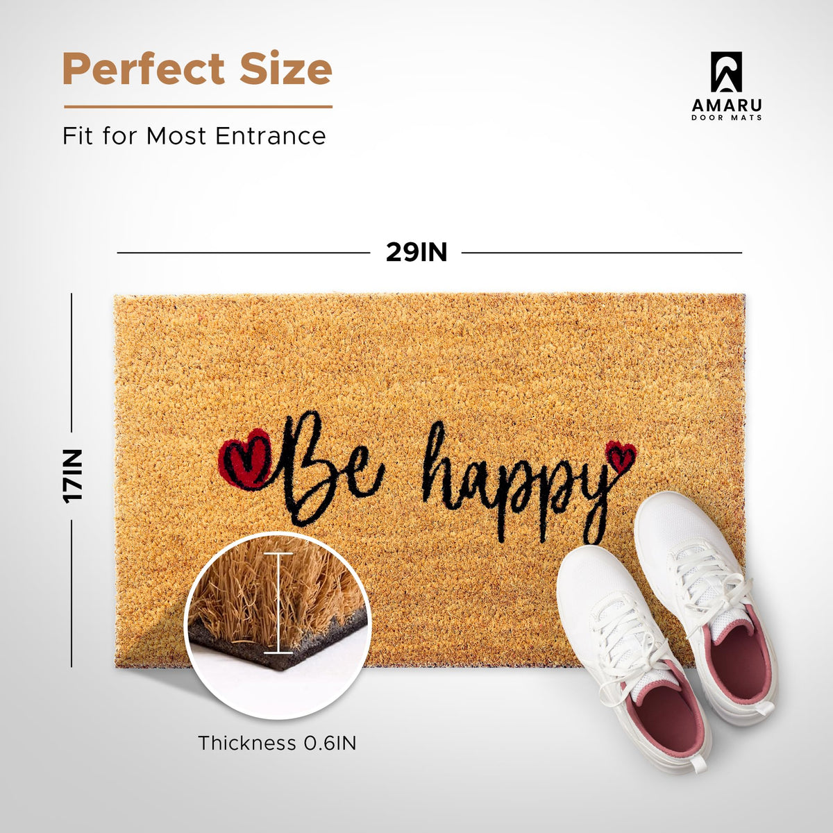 AMARU DOOR MATS coir surface natural texture enhances entryway aesthetics
