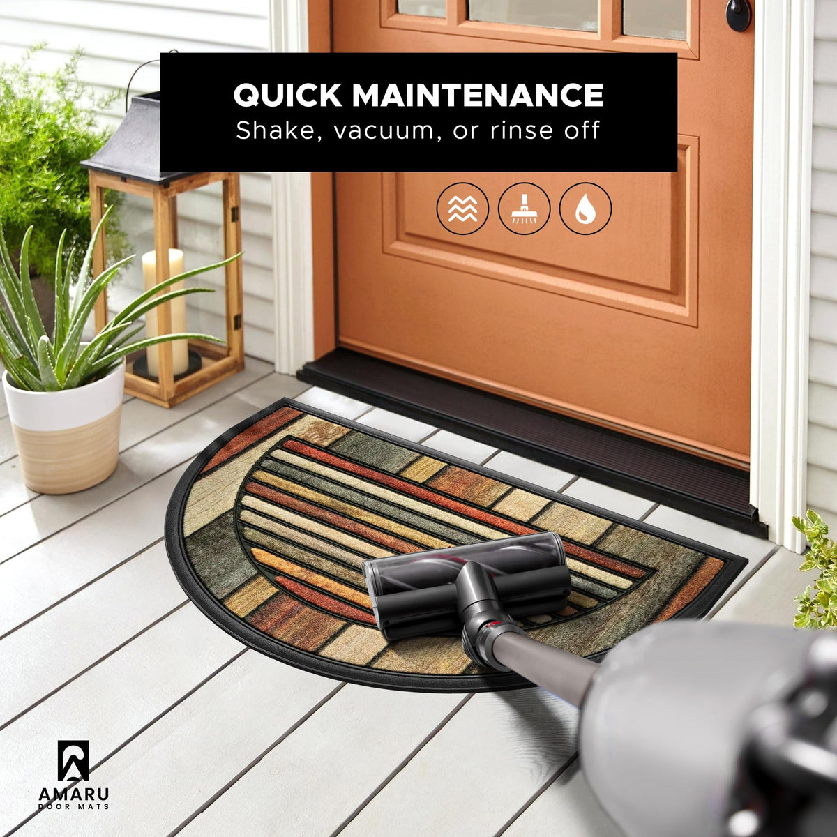 AMARU DOOR MATS easy to clean by shaking, vacuuming, or rinsing