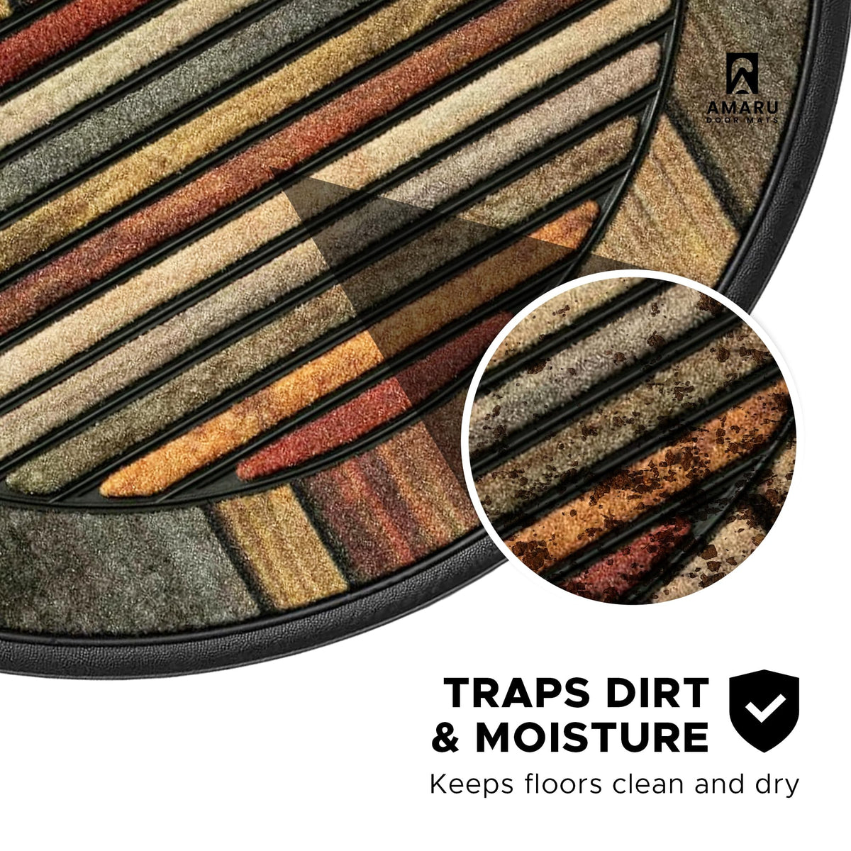 AMARU DOOR MATS raised edges help contain dirt near the threshold