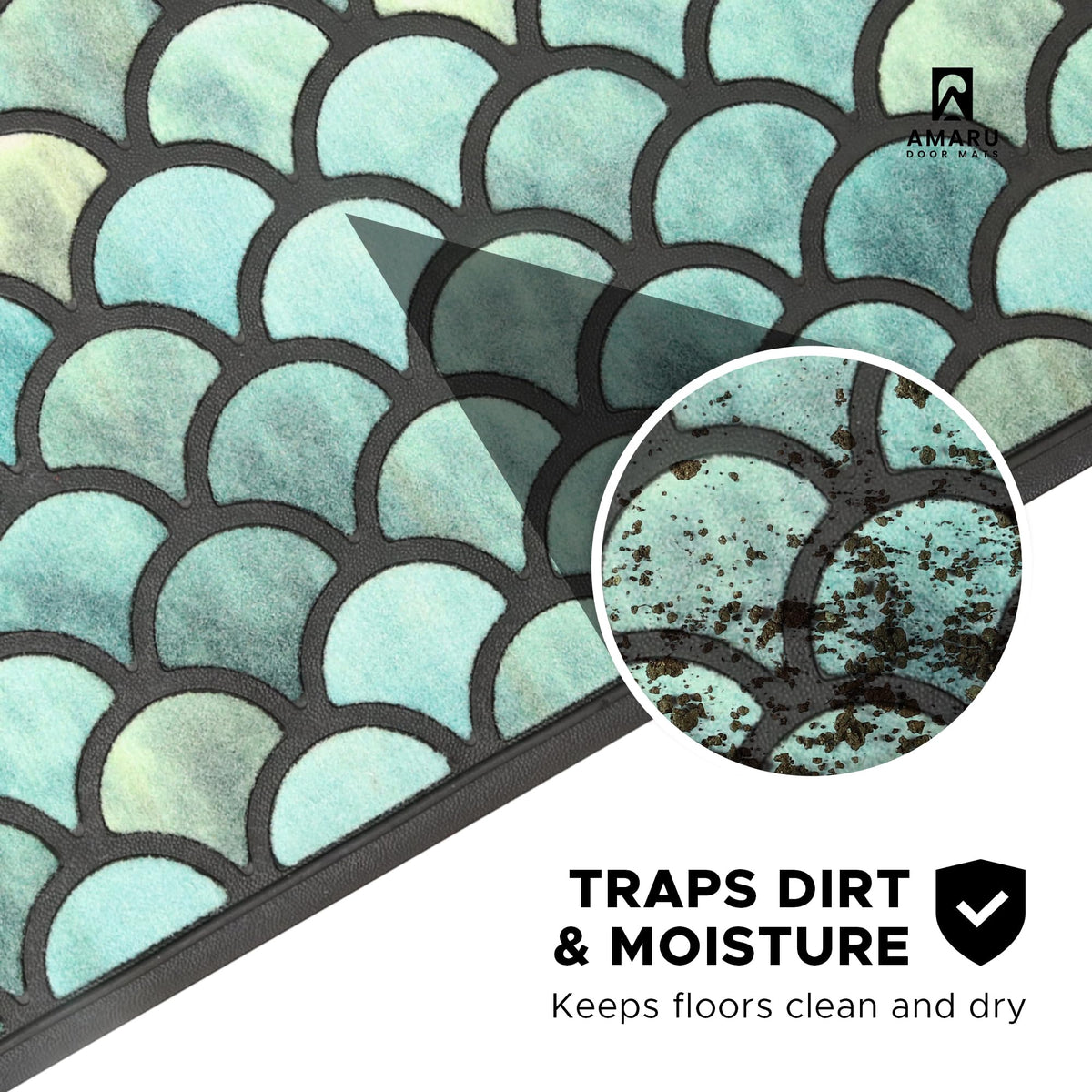 AMARU DOOR MATS raised edges trap dirt and protect floors