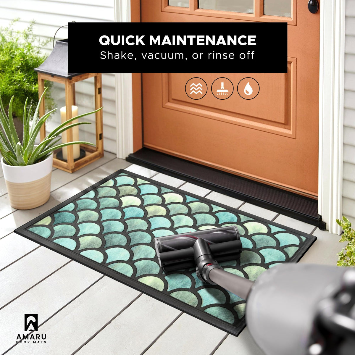 AMARU DOOR MATS rubber inlay provides extra scraping power