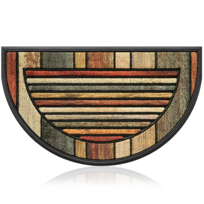 AMARU DOOR MATS semicircle colorful stripes entry mat traps dirt and moisture