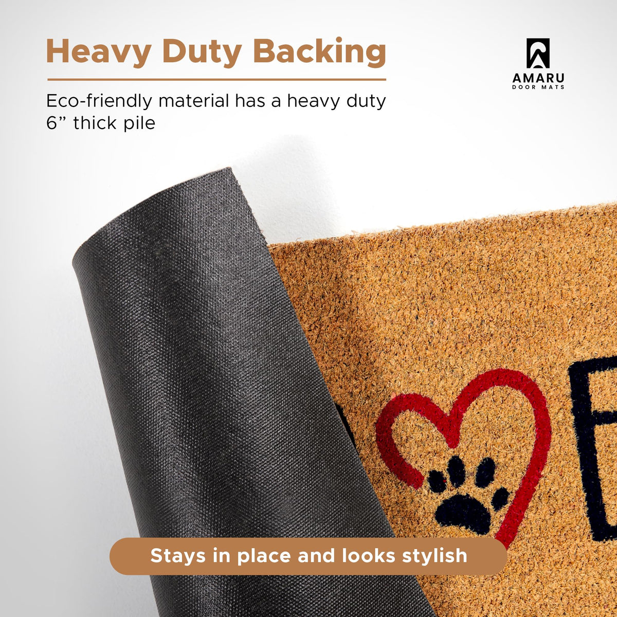 AMARU durable outdoor door mat for patios and hallways