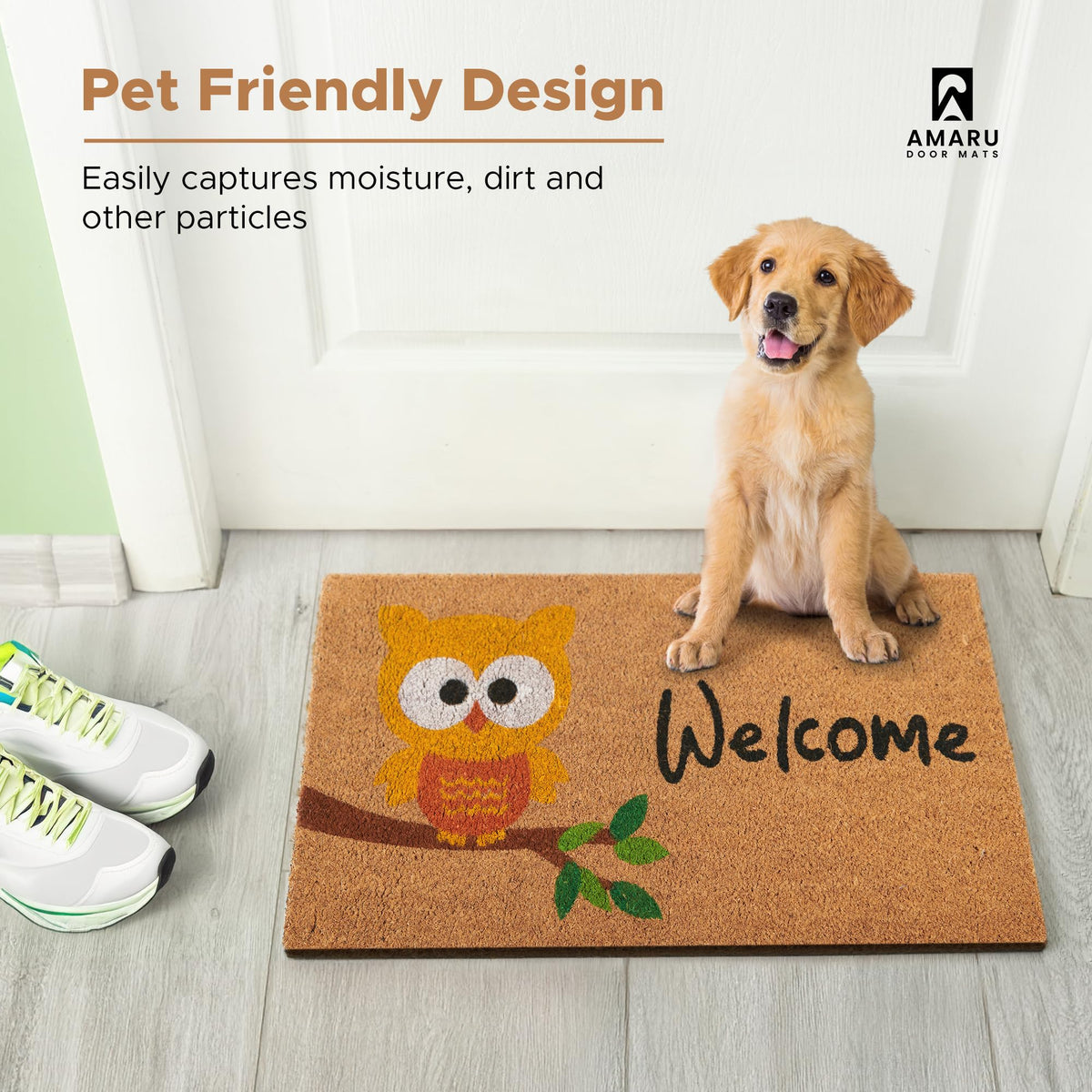 AMARU DOOR MATS gift-ready coconut fiber mat.