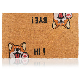 AMARU Hi-Bye Dog coir door mat greets guests with natural texture