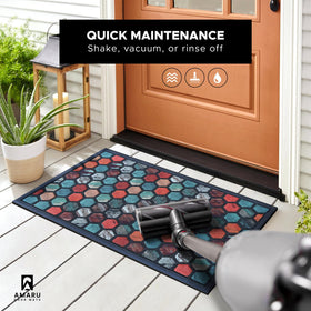 AMARU DOOR MATS Hive fibras de nylon gruesas resisten desvanecimiento con uso diario